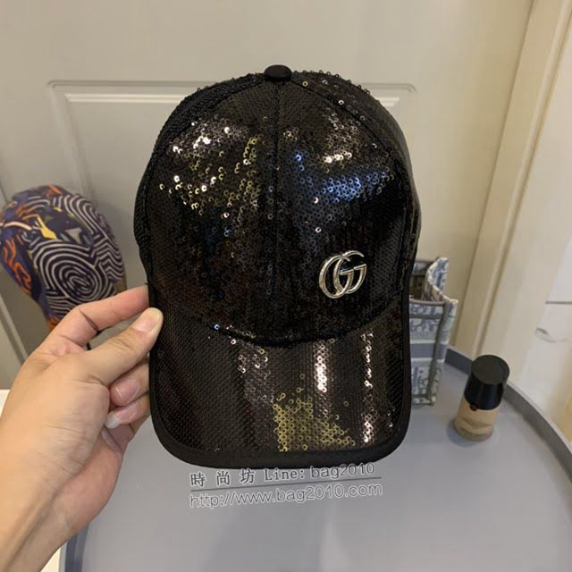Gucci男女同款帽子 古馳亮片棒球帽鴨舌帽  mm1674